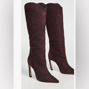 Schutz MARYANA SCULPT NUBUCK BOOT size 10.5/marrom